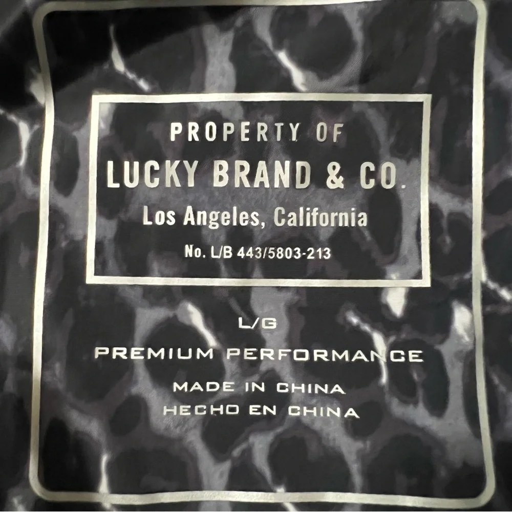 Lucky‎ Brand Mid Thigh Length Rain Jacket Leopard Print Women's